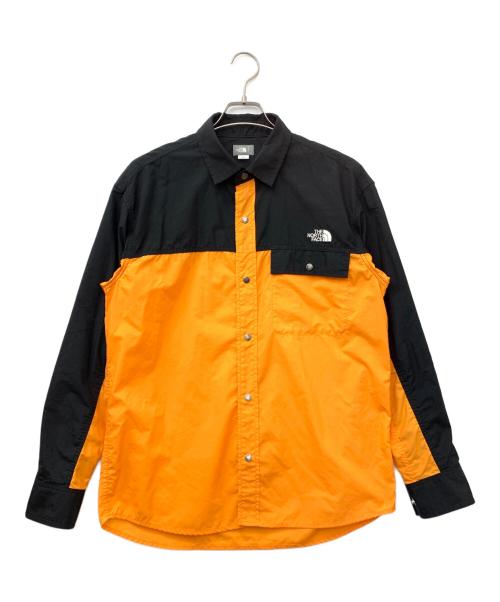THE NORTH FACE（ザ ノース フェイス）THE NORTH FACE (ザ ノース フェイス) ロングスリーブヌプシシャツ オレンジ×ブラック サイズ:Lの古着・服飾アイテム