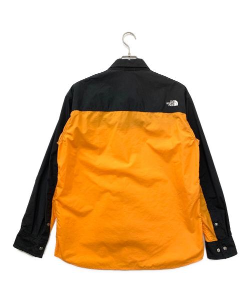 THE NORTH FACE（ザ ノース フェイス）THE NORTH FACE (ザ ノース フェイス) ロングスリーブヌプシシャツ オレンジ×ブラック サイズ:Lの古着・服飾アイテム
