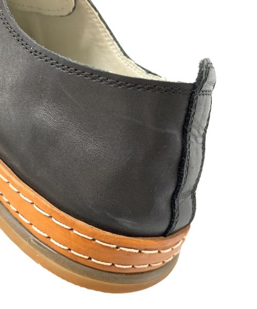 Whoop-de-doo（フープディドゥ）Whoop-de-doo (フープディドゥ) メッシュレザー革巻きスニーカー ブラック サイズ:44の古着・服飾アイテム