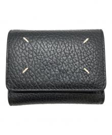 Maison Margiela（メゾンマルジェラ）の古着「グレインレザースリーフォールドウォレット」｜ブラック