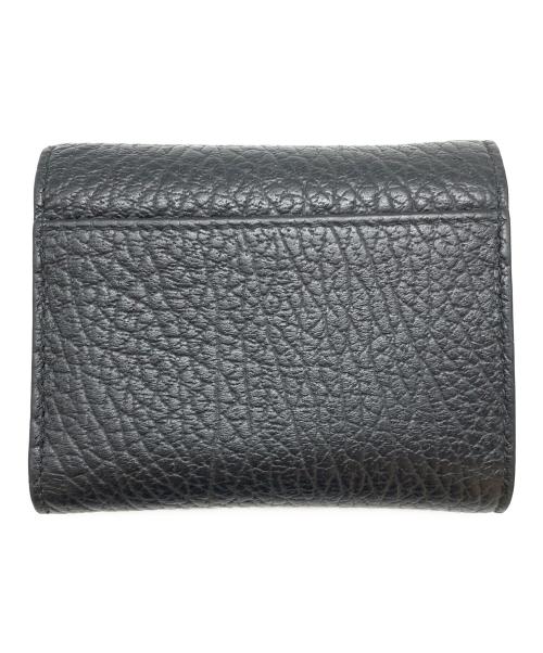 Maison Margiela（メゾンマルジェラ）Maison Margiela (メゾンマルジェラ) グレインレザースリーフォールドウォレット ブラックの古着・服飾アイテム