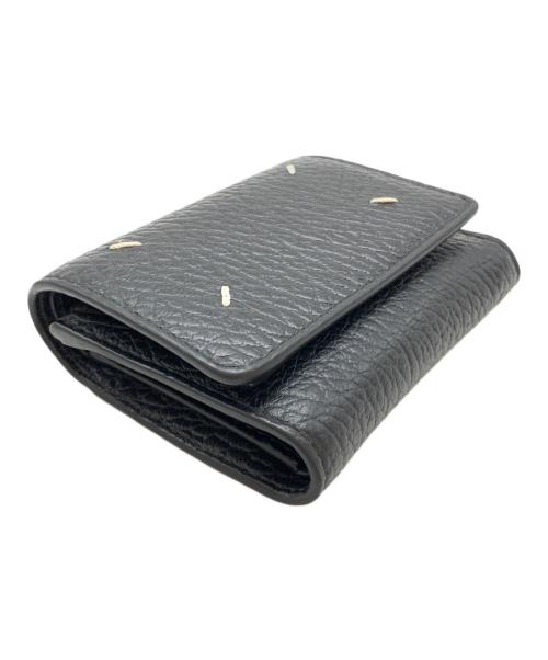 Maison Margiela（メゾンマルジェラ）Maison Margiela (メゾンマルジェラ) グレインレザースリーフォールドウォレット ブラックの古着・服飾アイテム