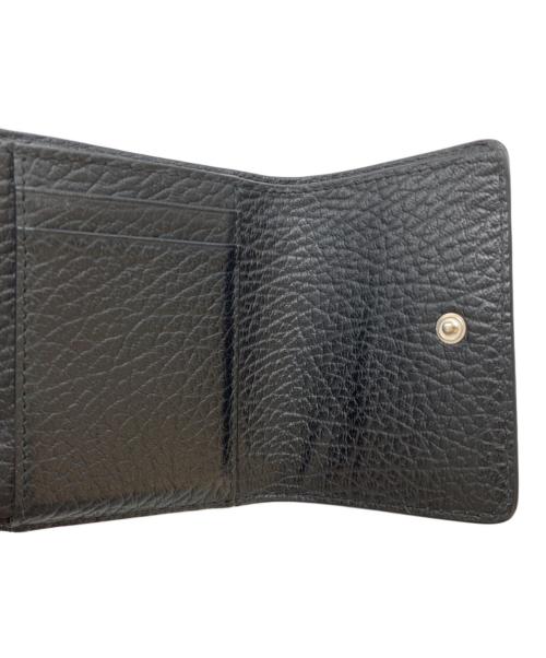 Maison Margiela（メゾンマルジェラ）Maison Margiela (メゾンマルジェラ) グレインレザースリーフォールドウォレット ブラックの古着・服飾アイテム