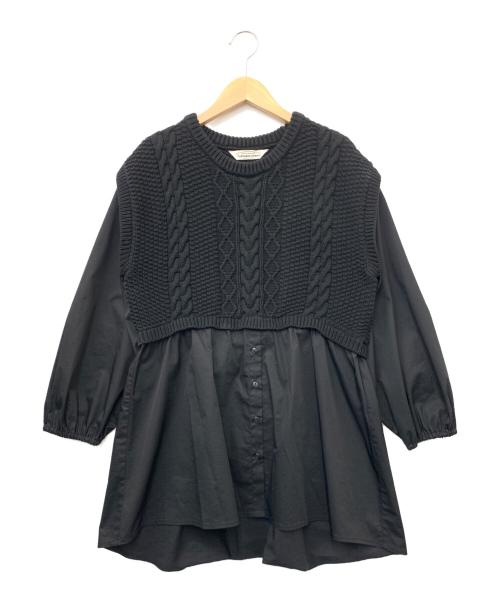 TORRAZZO DONNA（トラッゾドンナ）TORRAZZO DONNA (トラッゾドンナ) アラン柄ニット×ブラウス ブラック サイズ:FREEの古着・服飾アイテム