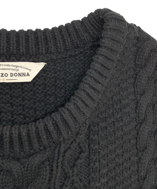 TORRAZZO DONNA（トラッゾドンナ）TORRAZZO DONNA (トラッゾドンナ) アラン柄ニット×ブラウス ブラック サイズ:FREEの古着・服飾アイテム