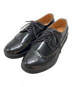 MANEBUマネブ）の古着「“UKI” FACE SKIN ウィングチップシューズ」｜ブラック