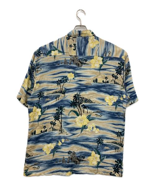 CAMPIA（カンピア）CAMPIA (カンピア) アロハシャツ ブルー×ベージュ サイズ:Lの古着・服飾アイテム