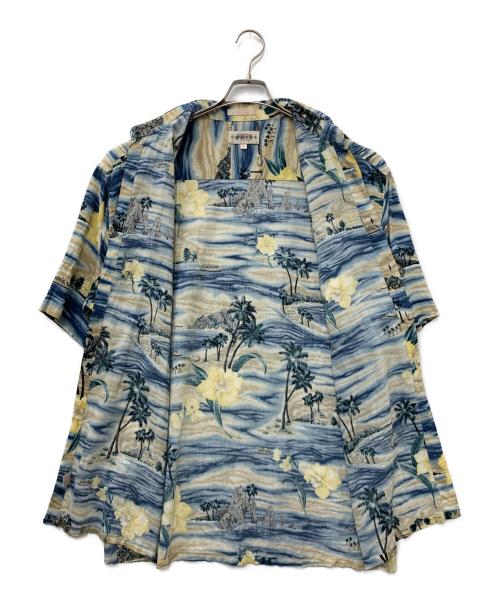 CAMPIA（カンピア）CAMPIA (カンピア) アロハシャツ ブルー×ベージュ サイズ:Lの古着・服飾アイテム