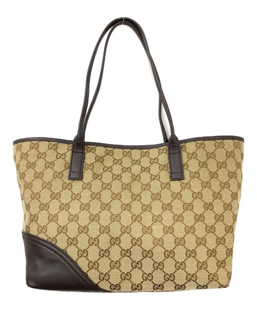 GUCCI（グッチ）GUCCI (グッチ) GGキャンバス ニューブリット トートバッグ ブラウンの古着・服飾アイテム