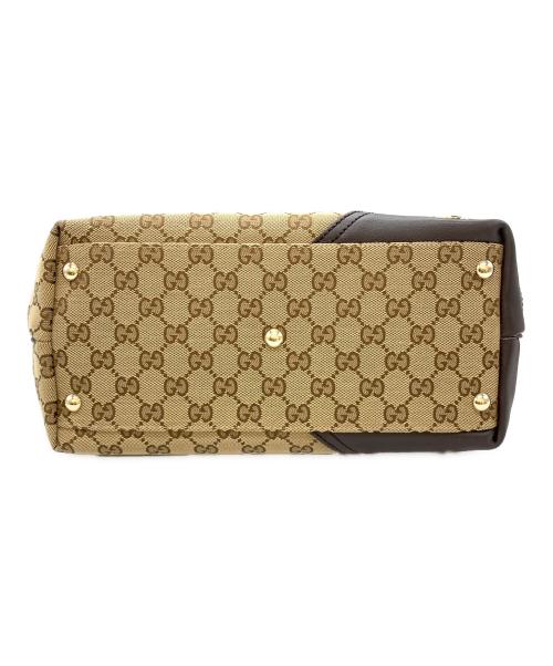 GUCCI（グッチ）GUCCI (グッチ) GGキャンバス ニューブリット トートバッグ ブラウンの古着・服飾アイテム