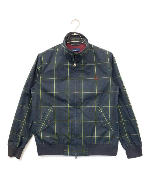 FRED PERRY（フレッドペリー）FRED PERRY (フレッドペリー) ハリントンジャケット グリーン×ネイビー サイズ:Mの古着・服飾アイテム
