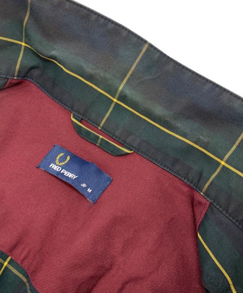 FRED PERRY（フレッドペリー）FRED PERRY (フレッドペリー) ハリントンジャケット グリーン×ネイビー サイズ:Mの古着・服飾アイテム