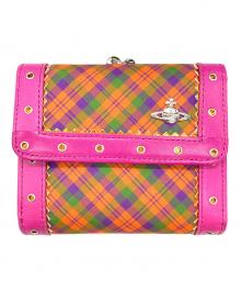 Vivienne Westwood（ヴィヴィアンウエストウッド）の古着「3つ折り財布」｜ショッキングピンク×オレンジ×グリーン
