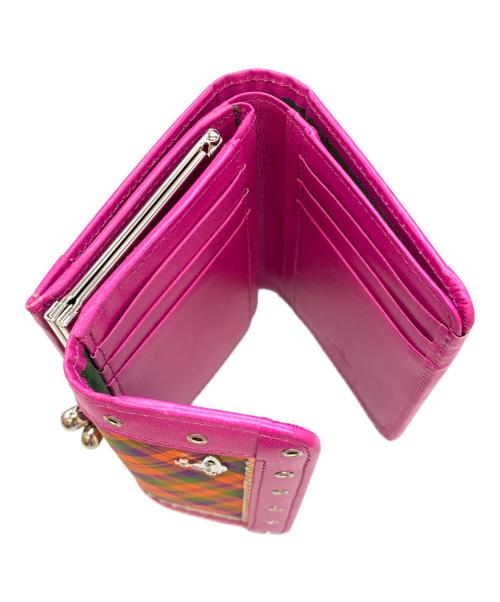 Vivienne Westwood（ヴィヴィアンウエストウッド）Vivienne Westwood (ヴィヴィアンウエストウッド) 3つ折り財布 ショッキングピンク×オレンジ×グリーンの古着・服飾アイテム