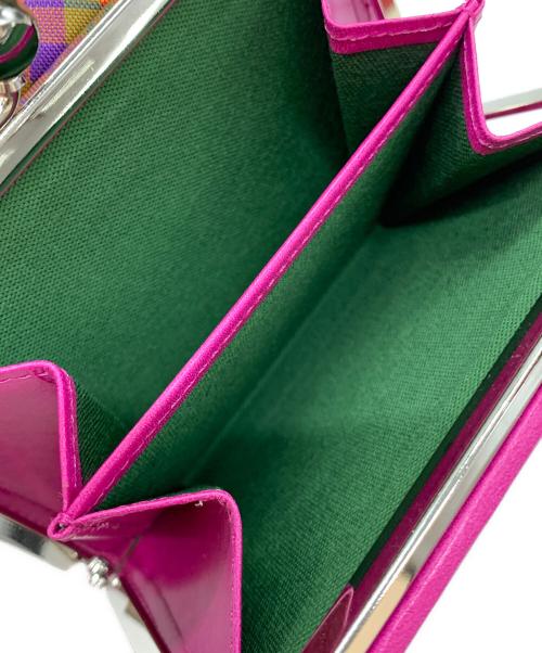 Vivienne Westwood（ヴィヴィアンウエストウッド）Vivienne Westwood (ヴィヴィアンウエストウッド) 3つ折り財布 ショッキングピンク×オレンジ×グリーンの古着・服飾アイテム