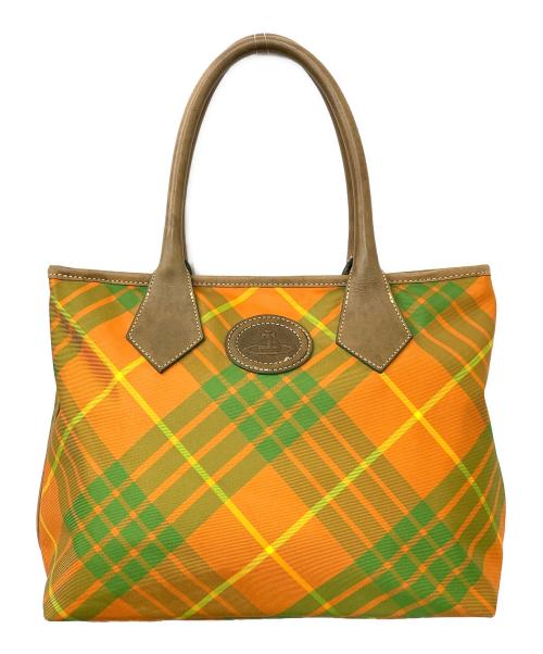 Vivienne Westwood（ヴィヴィアンウエストウッド）Vivienne Westwood (ヴィヴィアンウエストウッド) トートバッグ オレンジ×グリーンの古着・服飾アイテム