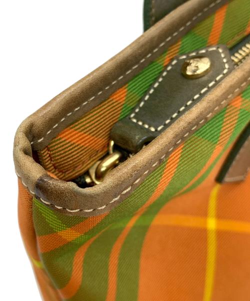 Vivienne Westwood（ヴィヴィアンウエストウッド）Vivienne Westwood (ヴィヴィアンウエストウッド) トートバッグ オレンジ×グリーンの古着・服飾アイテム