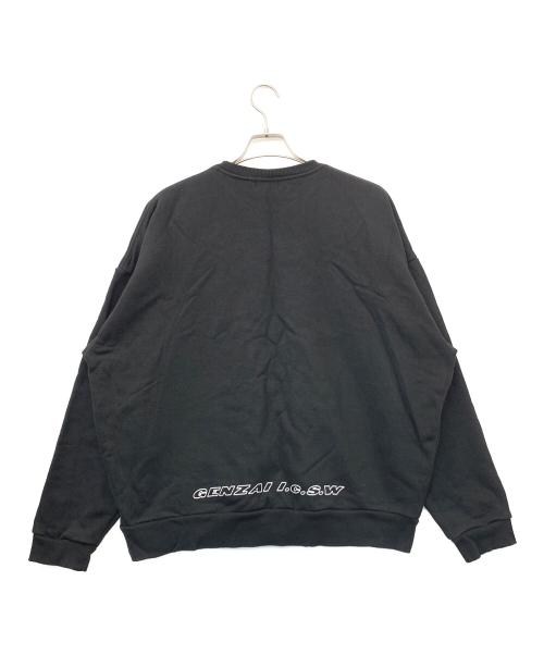 genzai（ゲンザイ）genzai (ゲンザイ) プリントスウェット ブラック サイズ:XLの古着・服飾アイテム