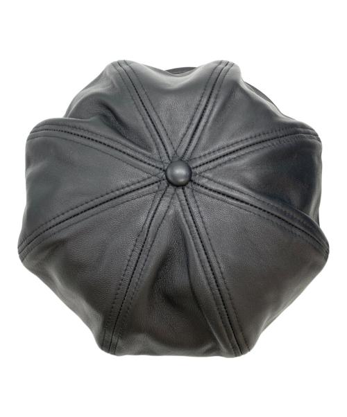 Schott（ショット）Schott (ショット) LEATHER NEWS BOY CAP ブラックの古着・服飾アイテム