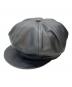 Schott（ショット）の古着「LEATHER NEWS BOY CAP」｜ブラック