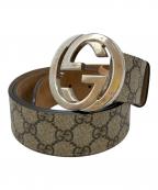 GUCCIグッチ）の古着「インターロッキングGバックルベルト」｜ベージュ
