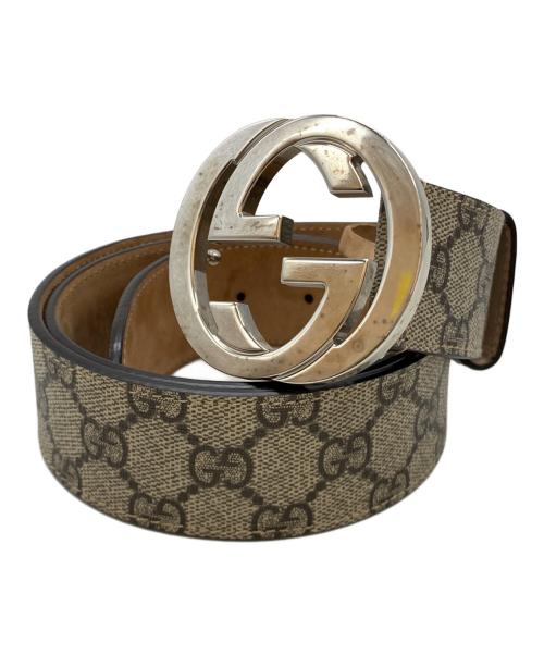 GUCCI（グッチ）GUCCI (グッチ) インターロッキングGバックルベルト ベージュの古着・服飾アイテム