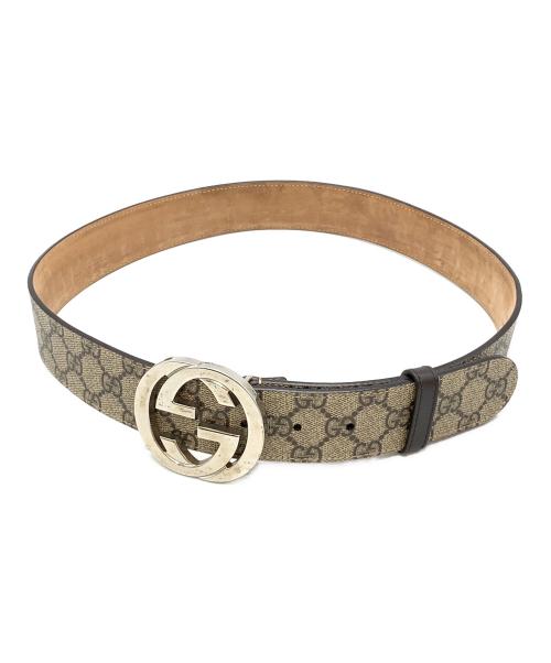 GUCCI（グッチ）GUCCI (グッチ) インターロッキングGバックルベルト ベージュの古着・服飾アイテム