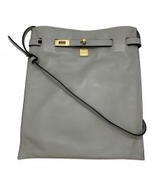 ORSETTO（オルセット）の古着「スクエアレザーショルダーバッグ」｜グレー