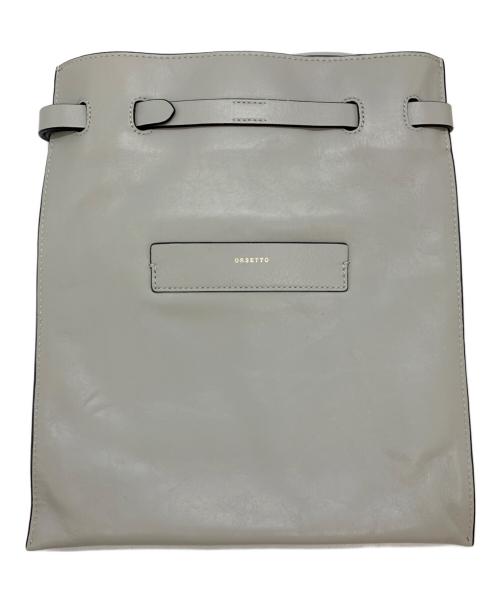 ORSETTO（オルセット）ORSETTO (オルセット) スクエアレザーショルダーバッグ グレーの古着・服飾アイテム