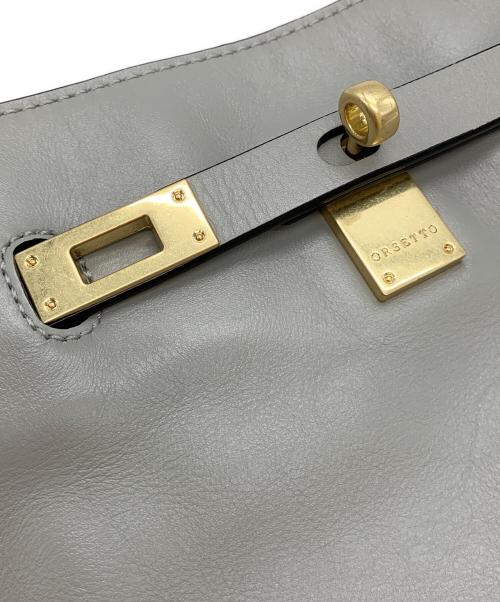 ORSETTO（オルセット）ORSETTO (オルセット) スクエアレザーショルダーバッグ グレーの古着・服飾アイテム