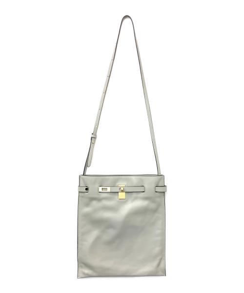 ORSETTO（オルセット）ORSETTO (オルセット) スクエアレザーショルダーバッグ グレーの古着・服飾アイテム