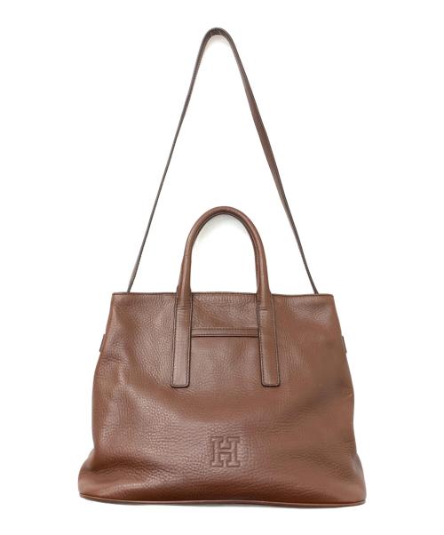 HIROFU（ヒロフ）HIROFU (ヒロフ) 2WAYレザートートバッグ ブラウンの古着・服飾アイテム