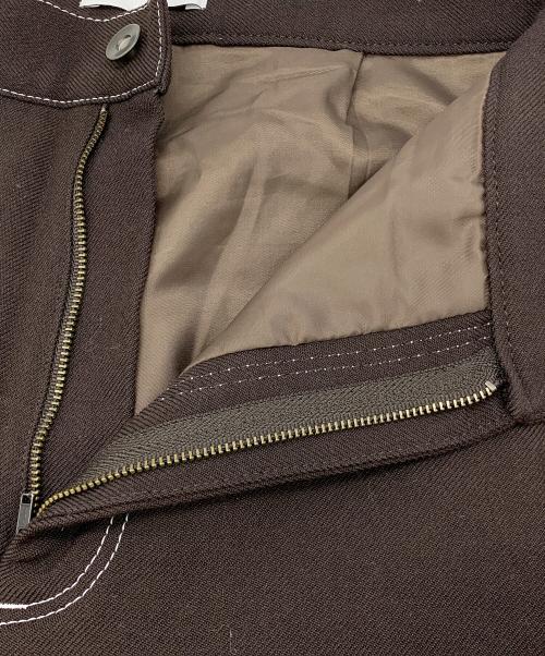 MAISON SPECIAL（メゾンスペシャル）MAISON SPECIAL (メゾンスペシャル) バイカラーステッチカーブパンツ ブラウン サイズ:38の古着・服飾アイテム