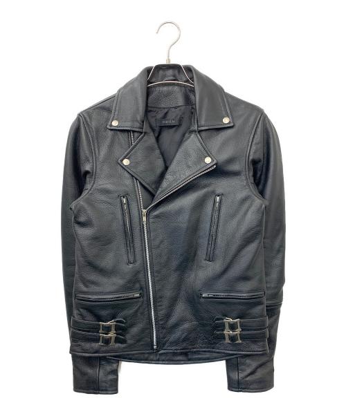 RHENIUM（レニウム）RHENIUM (レニウム) ダブルライダースジャケット ブラック サイズ:38の古着・服飾アイテム