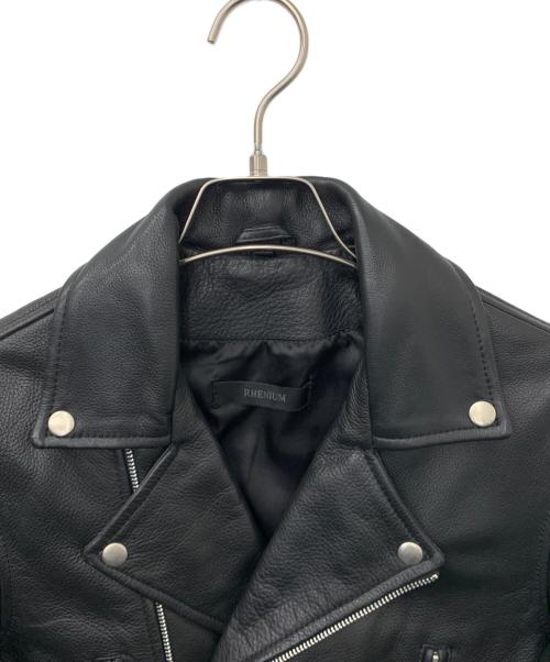 RHENIUM（レニウム）RHENIUM (レニウム) ダブルライダースジャケット ブラック サイズ:38の古着・服飾アイテム