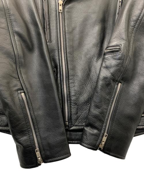 RHENIUM（レニウム）RHENIUM (レニウム) ダブルライダースジャケット ブラック サイズ:38の古着・服飾アイテム