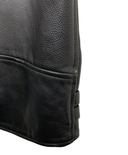 RHENIUM（レニウム）RHENIUM (レニウム) ダブルライダースジャケット ブラック サイズ:38の古着・服飾アイテム