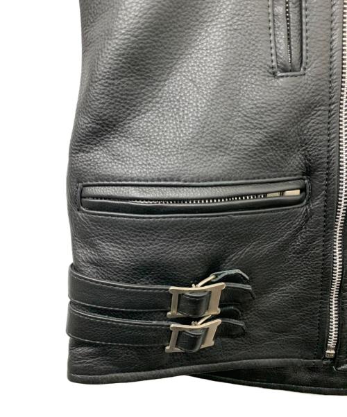 RHENIUM（レニウム）RHENIUM (レニウム) ダブルライダースジャケット ブラック サイズ:38の古着・服飾アイテム