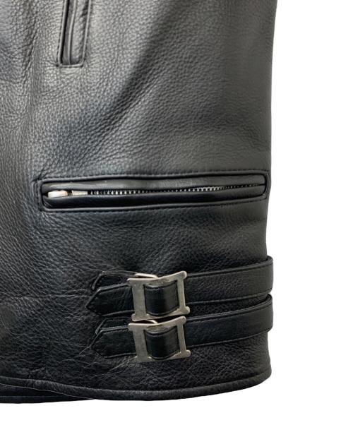 RHENIUM（レニウム）RHENIUM (レニウム) ダブルライダースジャケット ブラック サイズ:38の古着・服飾アイテム