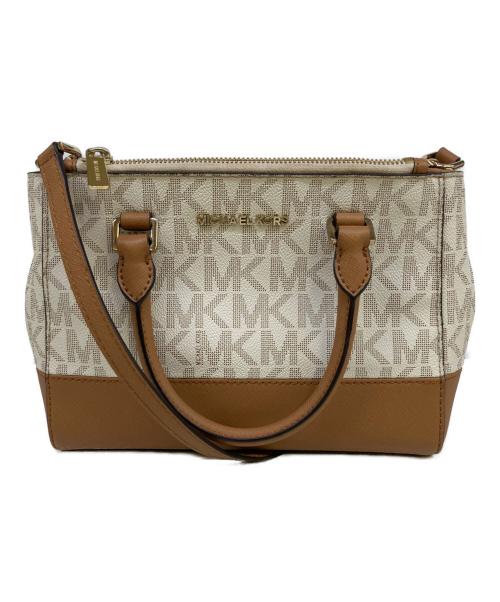 MICHAEL KORS（マイケルコース）MICHAEL KORS (マイケル・コース) 2WAYバッグ ブラウン×アイボリーの古着・服飾アイテム