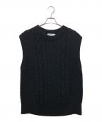 Kerry Woollen Millsケリーウールンミルズ）の古着「アランニットベスト」｜ブラック