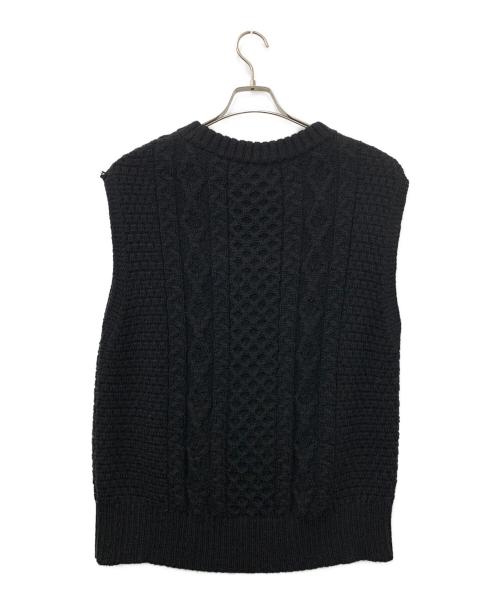 Kerry Woollen Mills（ケリーウールンミルズ）Kerry Woollen Mills (ケリーウールンミルズ) アランニットベスト ブラック サイズ:34の古着・服飾アイテム