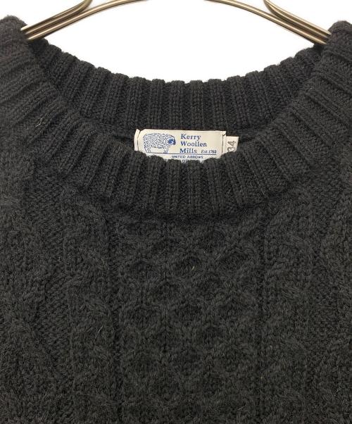 Kerry Woollen Mills（ケリーウールンミルズ）Kerry Woollen Mills (ケリーウールンミルズ) アランニットベスト ブラック サイズ:34の古着・服飾アイテム