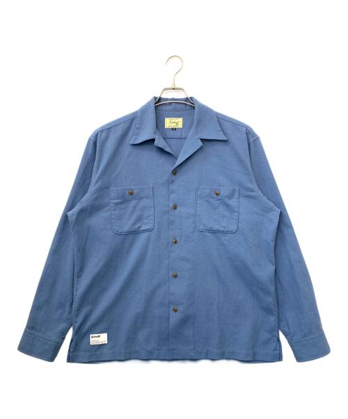 Schott（ショット）Schott (ショット) HV SHIRT PLAIN/ヘンプビスコース シャツ プレーン ブルー サイズ:XLの古着・服飾アイテム