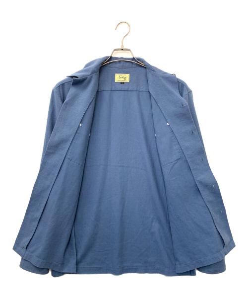 Schott（ショット）Schott (ショット) HV SHIRT PLAIN/ヘンプビスコース シャツ プレーン ブルー サイズ:XLの古着・服飾アイテム