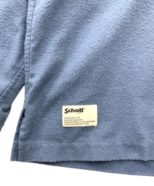Schott（ショット）Schott (ショット) HV SHIRT PLAIN/ヘンプビスコース シャツ プレーン ブルー サイズ:XLの古着・服飾アイテム