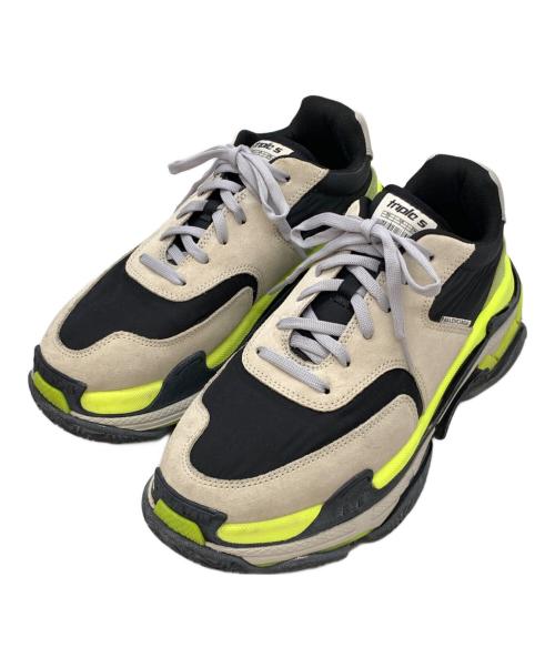 BALENCIAGA（バレンシアガ）BALENCIAGA (バレンシアガ) TRIPLE S グレー×ライトグリーン サイズ:27.5cmの古着・服飾アイテム