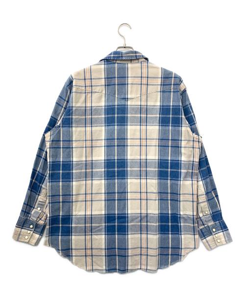 Wrangler（ラングラー）Wrangler (ラングラー) 90's ウエスタンシャツ ブルー×ホワイト サイズ:-の古着・服飾アイテム