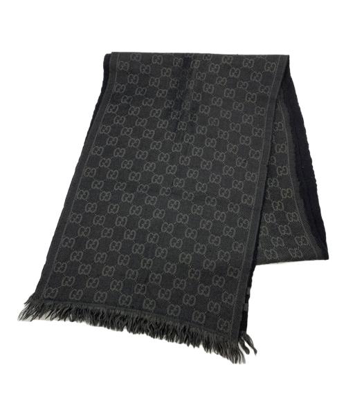GUCCI（グッチ）GUCCI (グッチ) ストール ブラック×グレーの古着・服飾アイテム