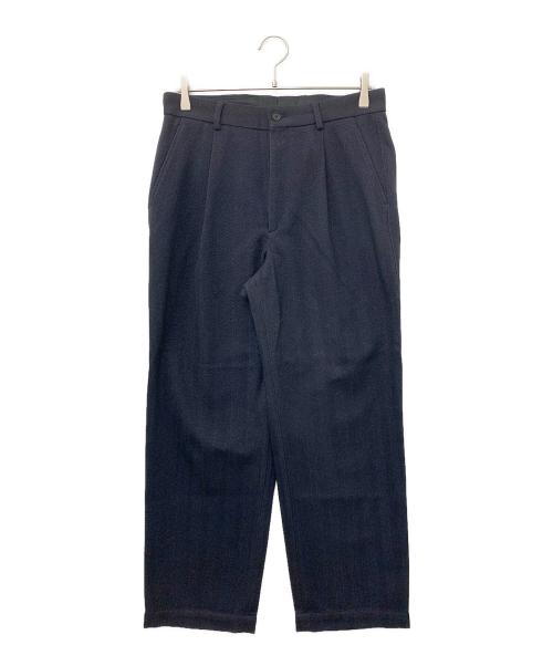 BEAUTY&YOUTH（ビューティーアンドユース）BEAUTY&YOUTH (ビューティーアンドユース) ヘリンボーンツイード 1プリーツパンツ ネイビー サイズ:Mの古着・服飾アイテム